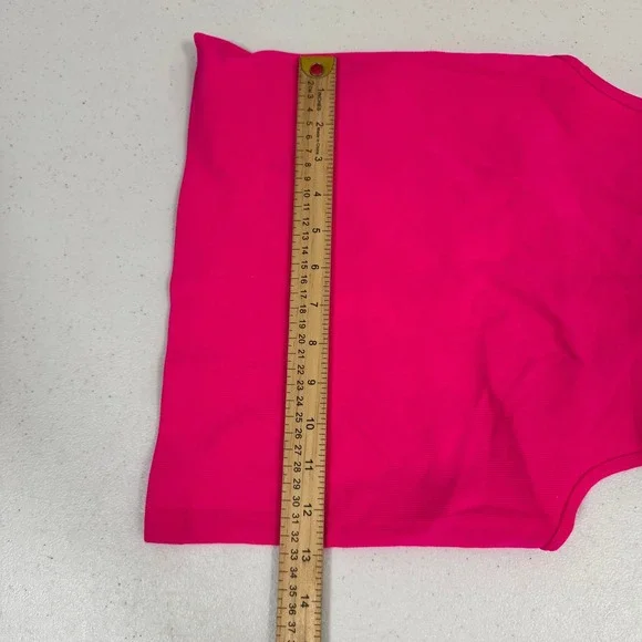 Intimately Free People Happiness Runs Pink Ribbed High Neck Tank Top M/L OB66170 - Picture 5 of 6